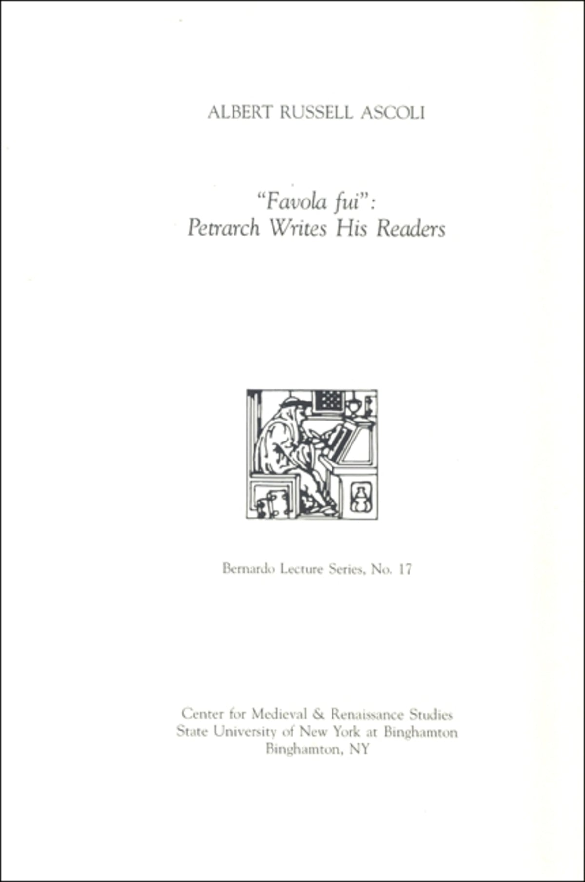 Cover image for "Favola fui": Petrarch Writes His Readers ISBN 9781438438061