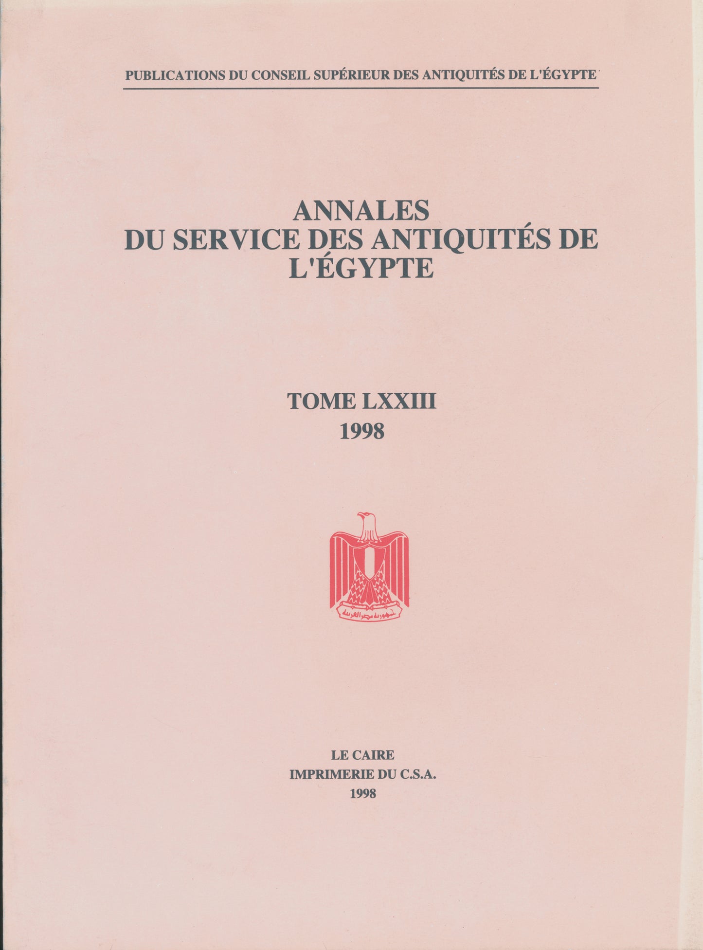 Annales du Service des Antiquités de l’Egypte