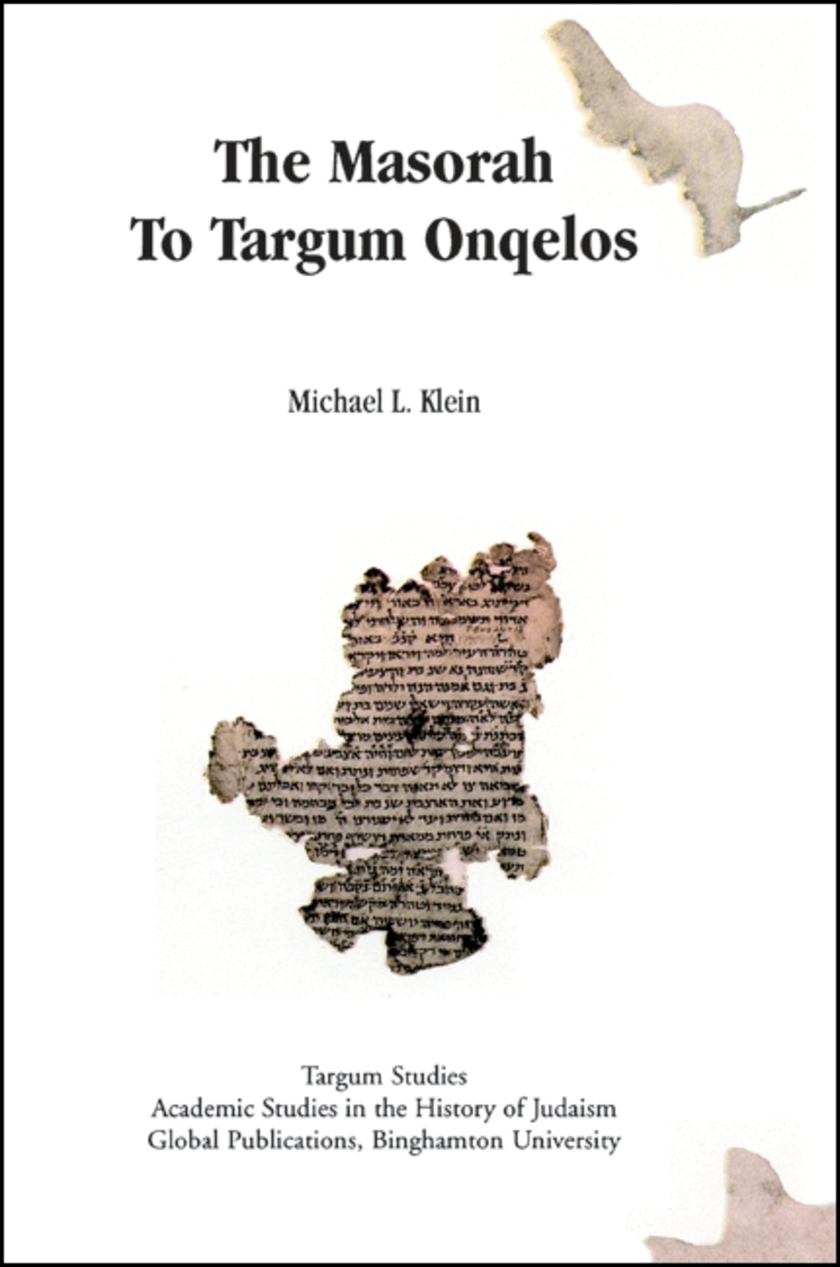 Cover image for The Masorah to Targum Onqelos ISBN 9781586840259