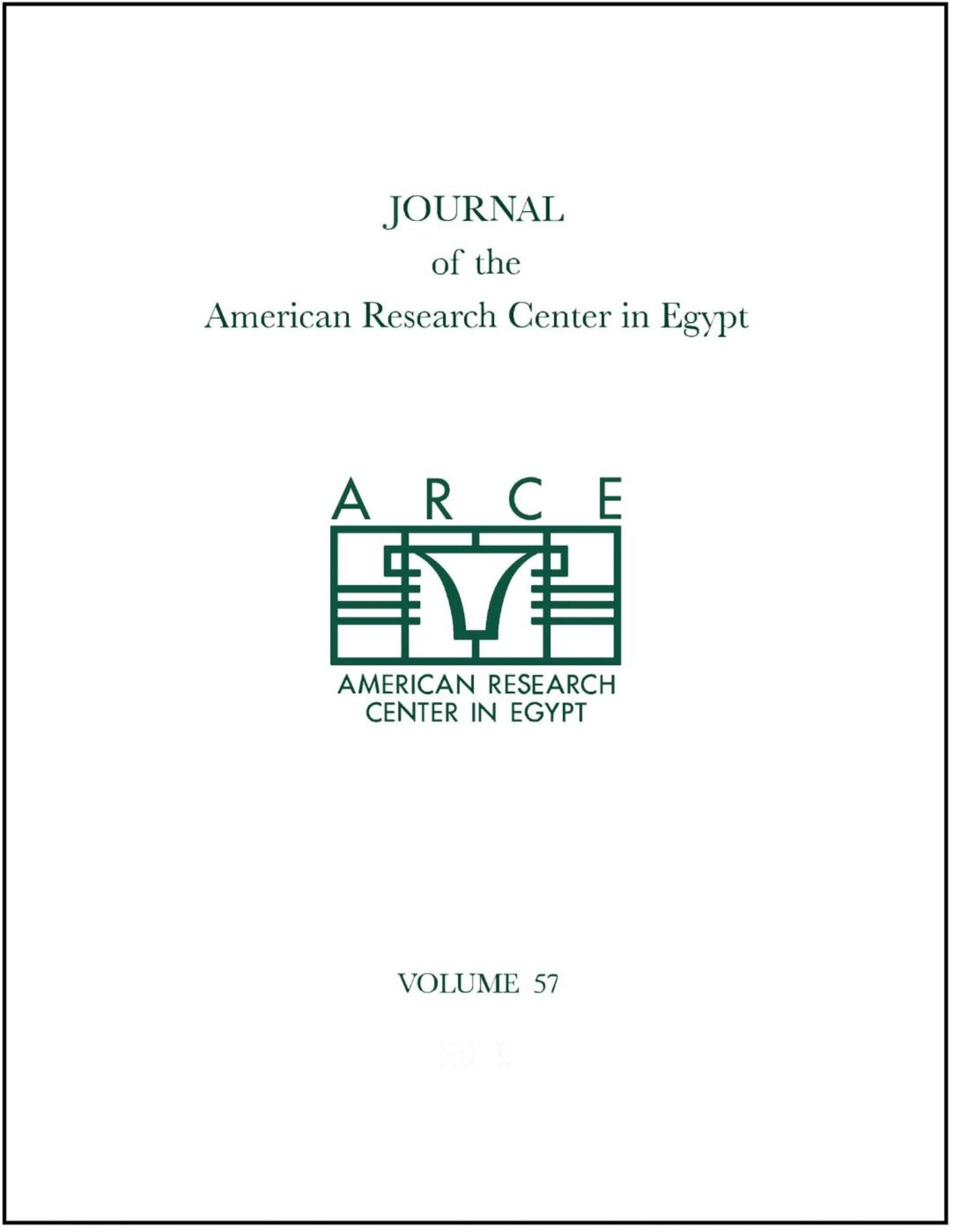 Journal of the American Research Center in Egypt, Volume 57 (2021)