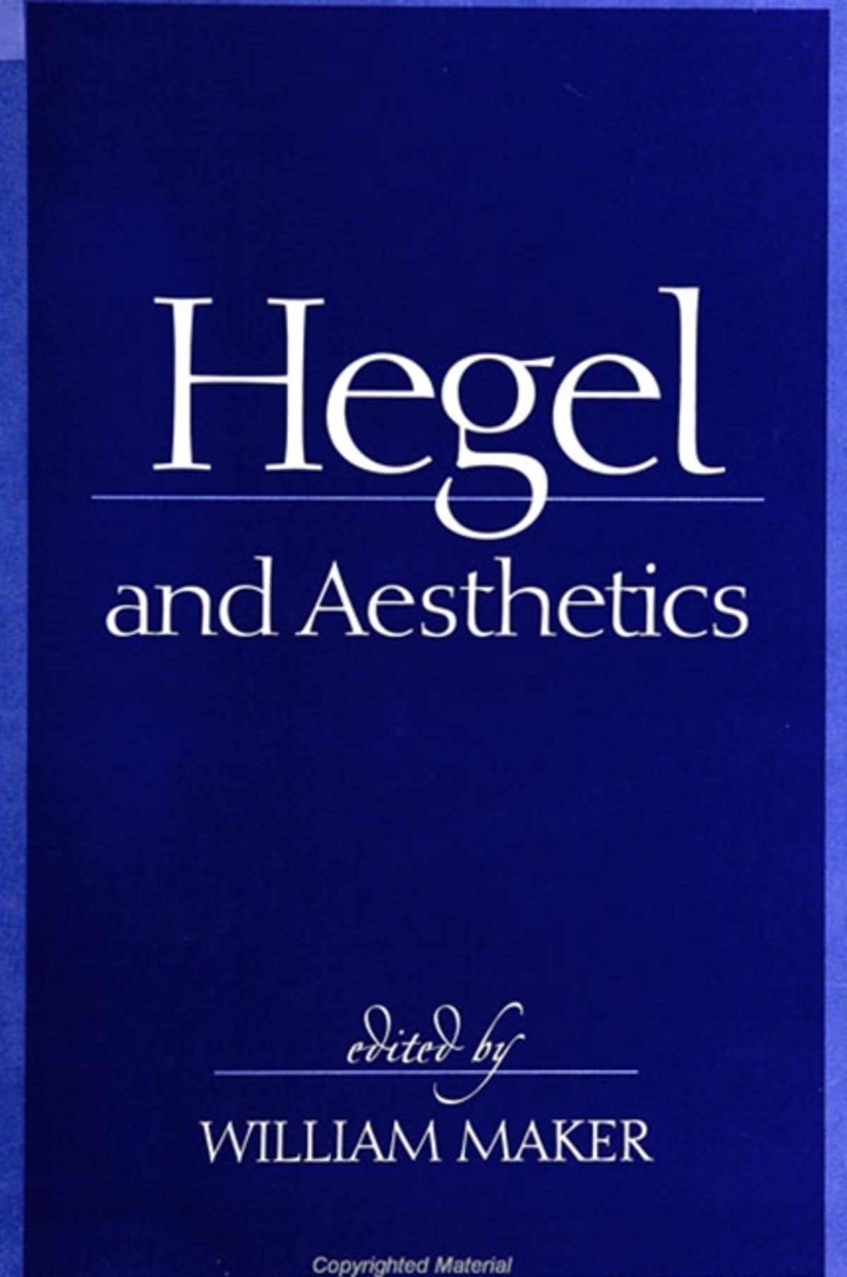 Cover image for Hegel and Aesthetics ISBN 9780791445525