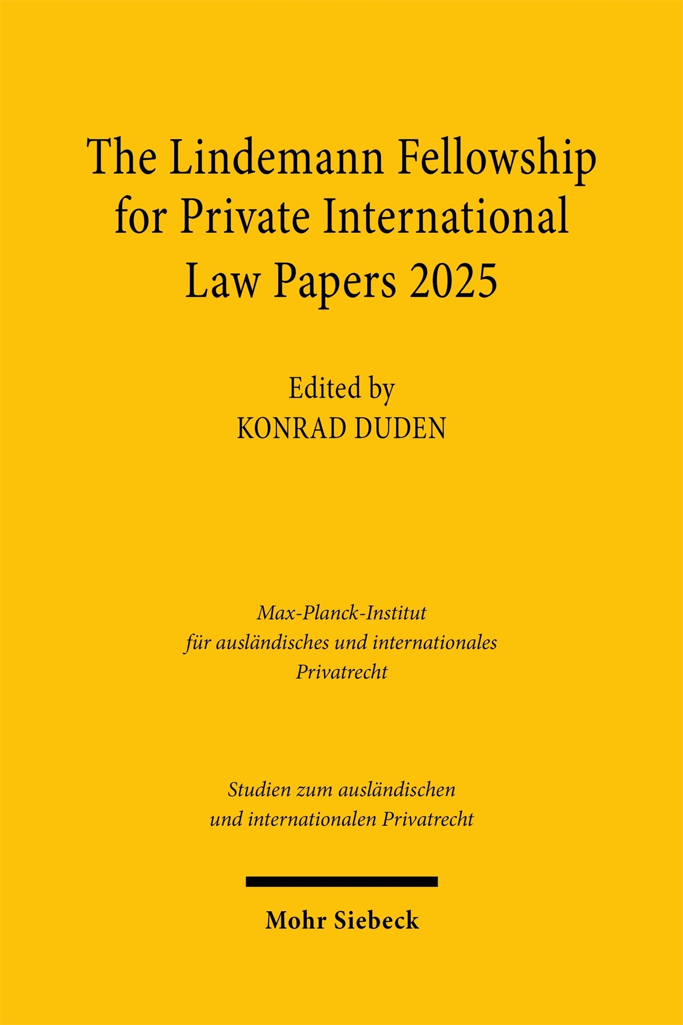 Cover image for The Lindemann Fellowship for Private International Law Papers 2025 ISBN 9783162005953
