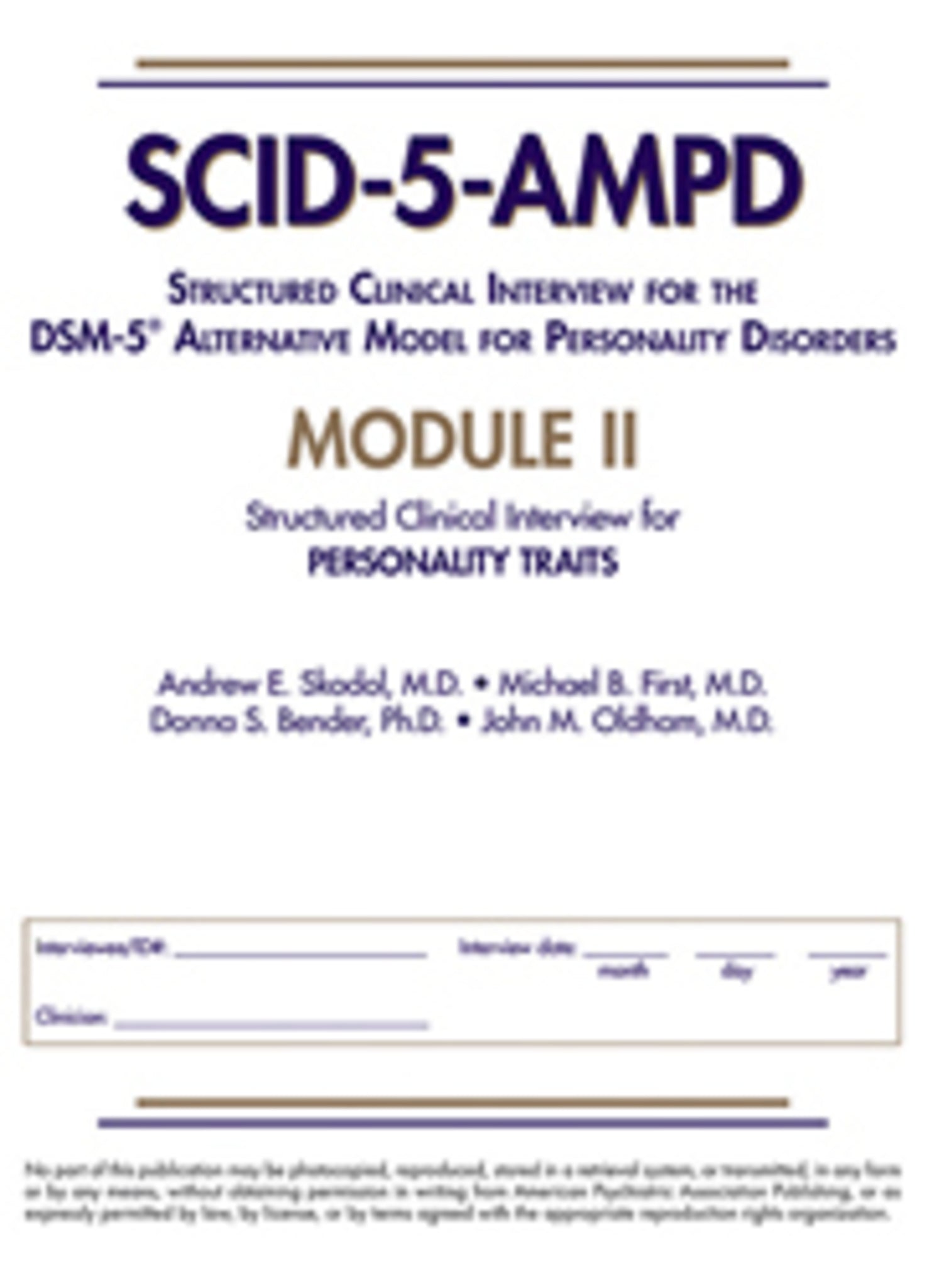 Structured Clinical Interview for the DSM-5® Alternative Model for Personality Disorders (SCID-5-AMPD) Module II