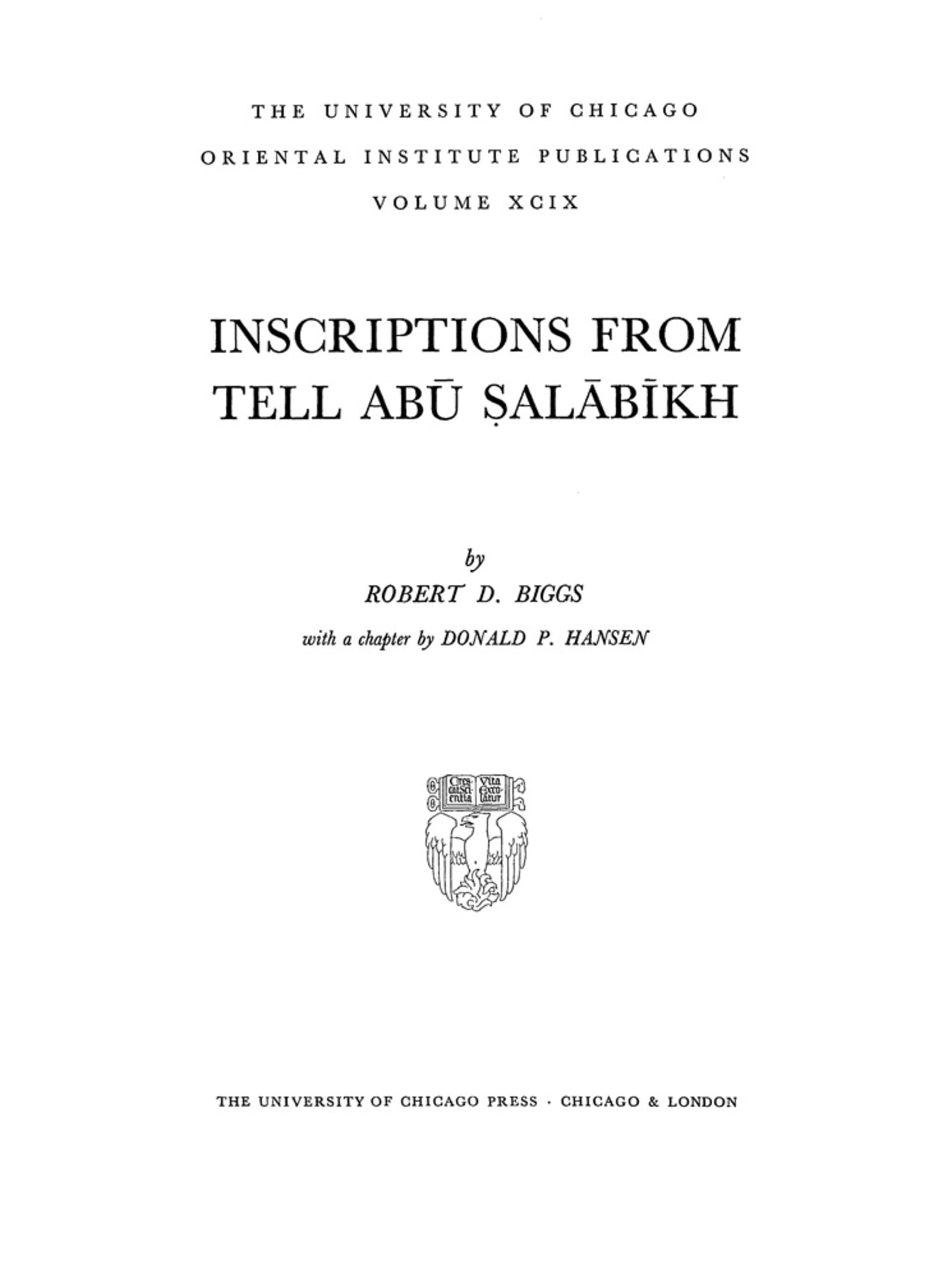 Inscriptions from Tell Abu Salabikh