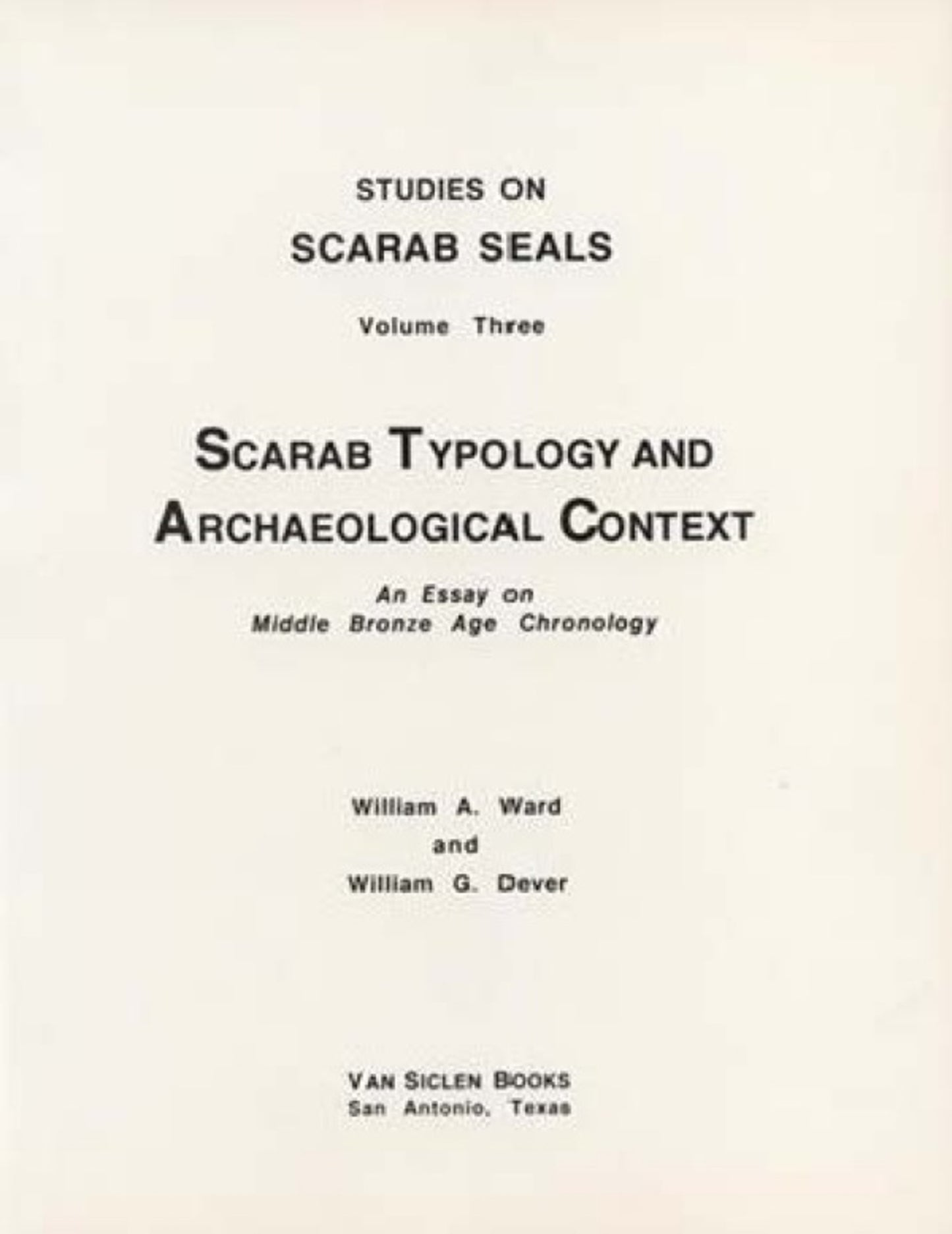 Scarab Typology and Archaeological Context