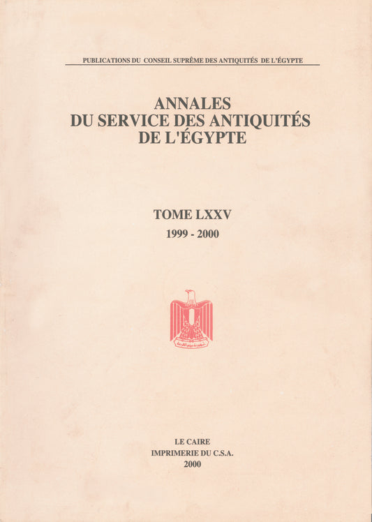 Annales du Service des Antiquités de l’Egypte