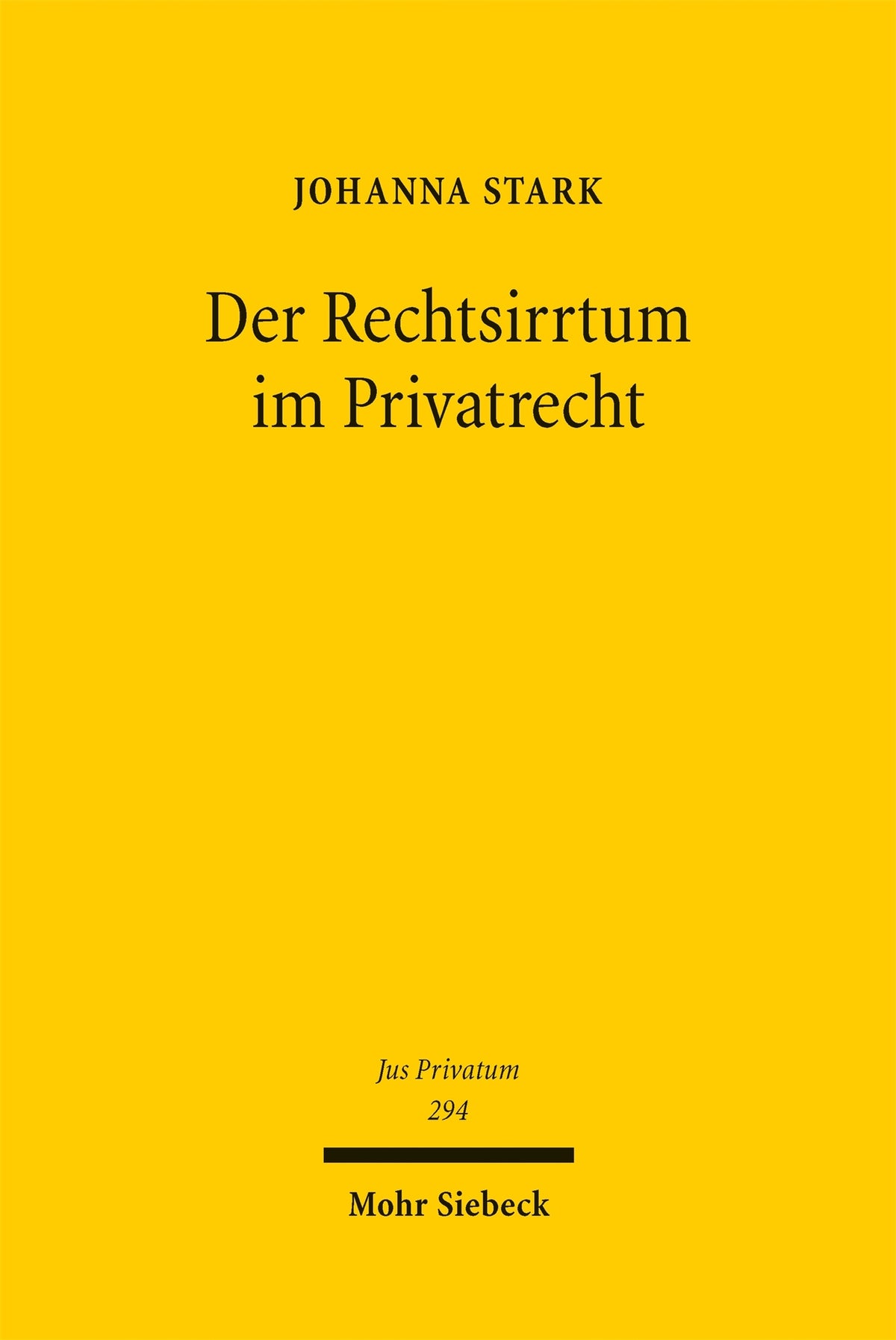 Der Rechtsirrtum im Privatrecht