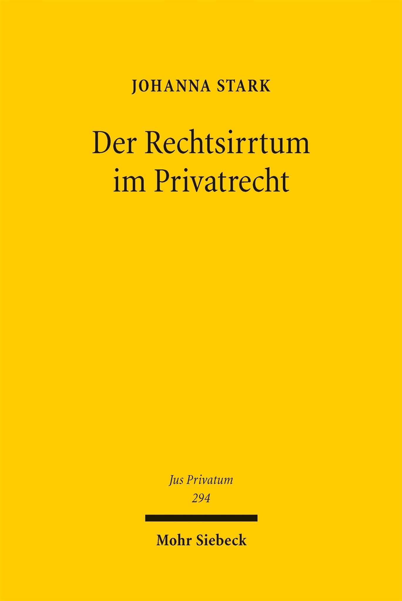 Der Rechtsirrtum im Privatrecht