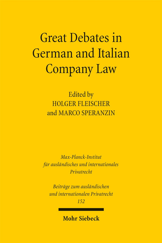 Great Debates in German and Italian Company Law