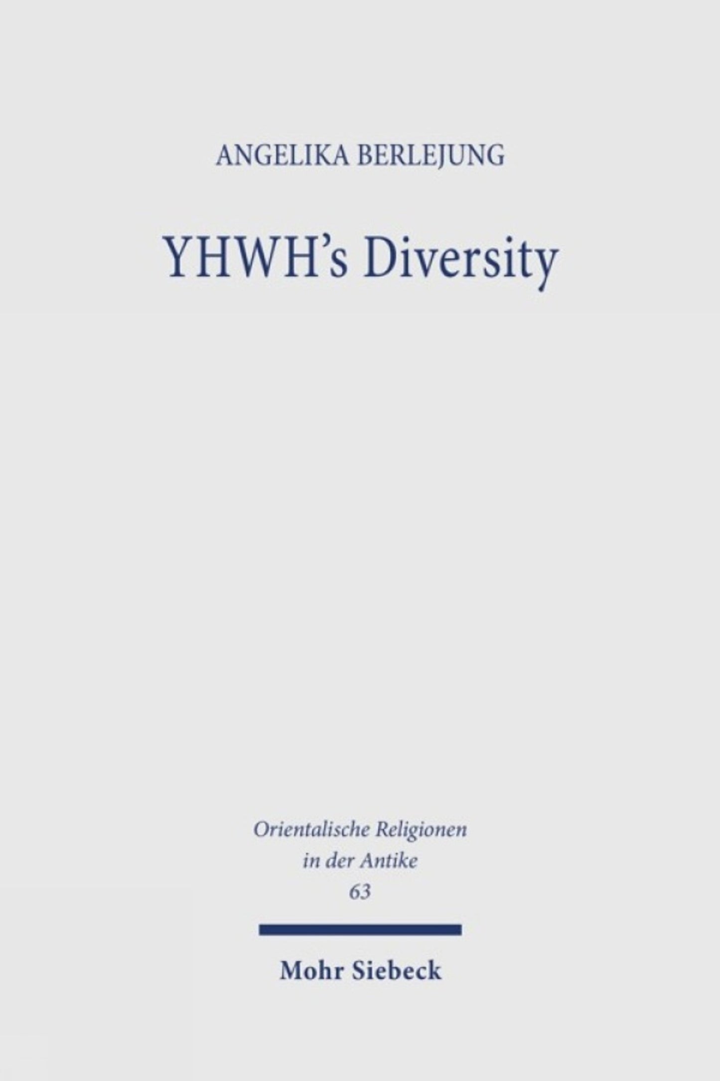 Cover image for YHWH's Diversity ISBN 9783161643057