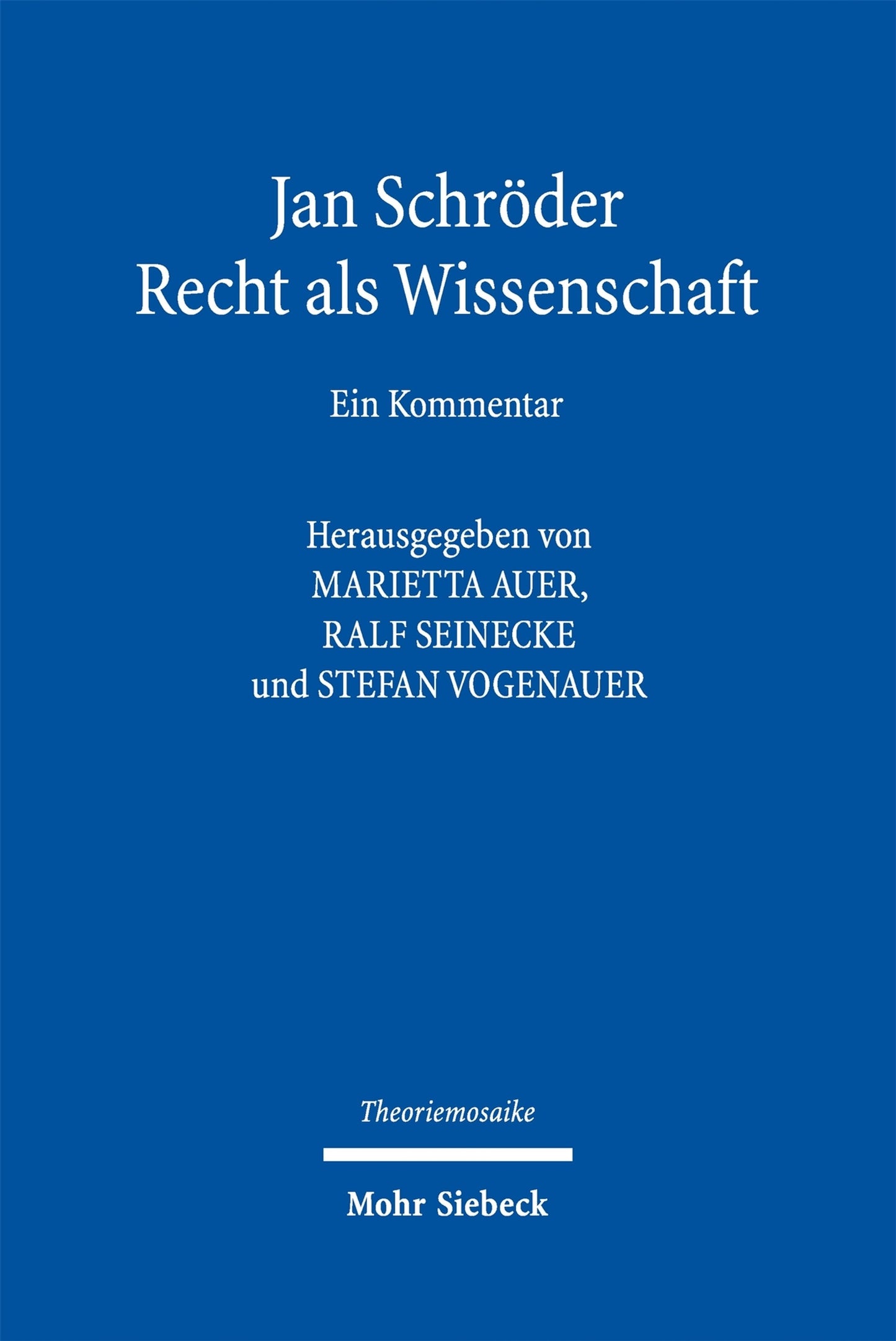 Cover image for Jan Schröder ISBN 9783161636530