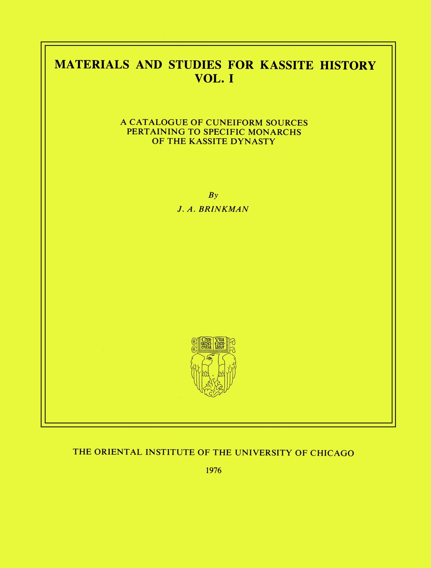 Cover image for Materials and Studies for Kassite History Volume 1 ISBN 9780918986009