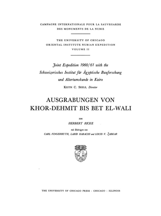 Ausgrabungen von Khor-Dehmit bis Bet El-Wali