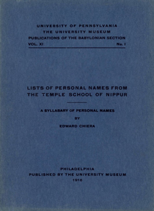 Lists of Personal Names from the Temple