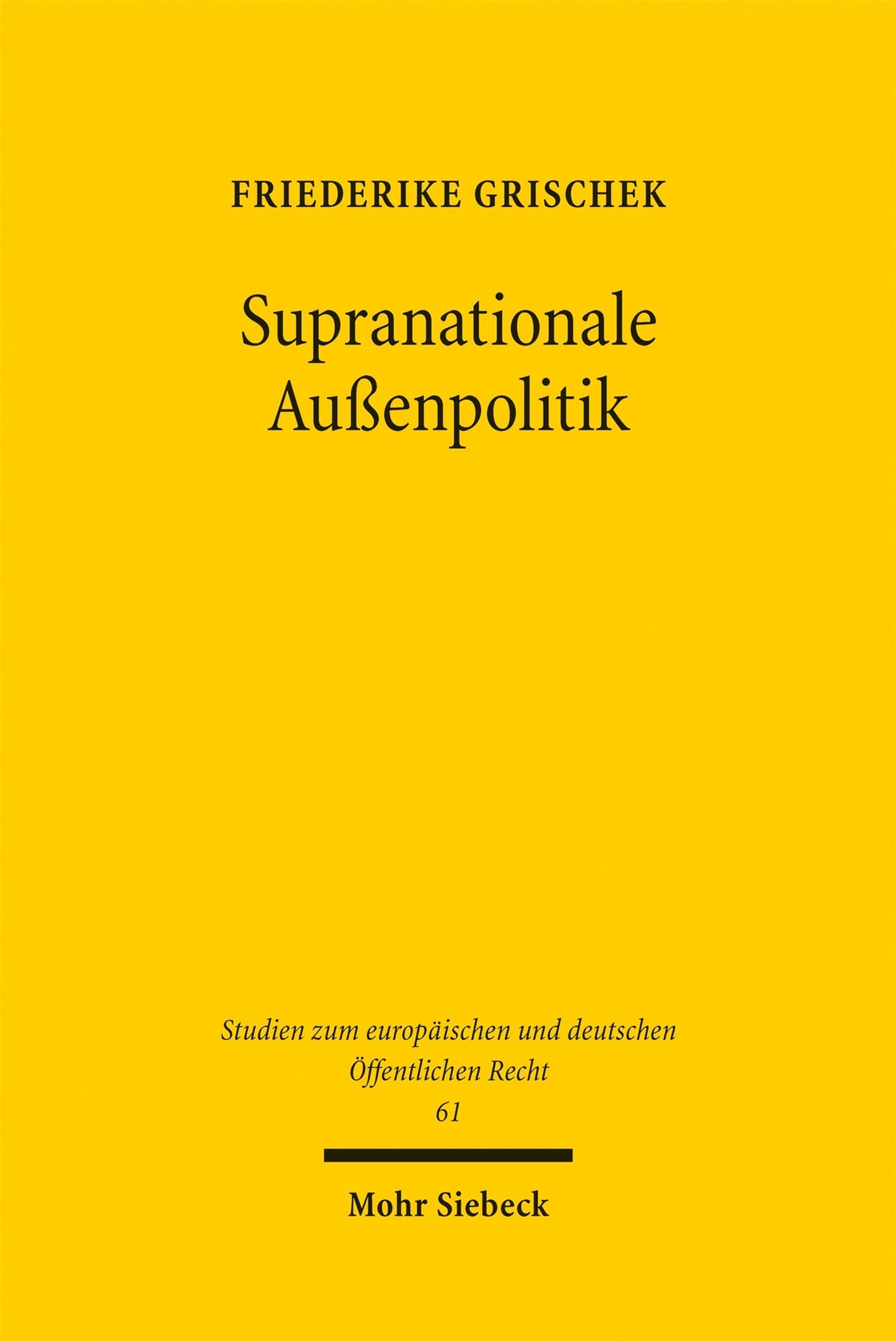 Cover image for Supranationale Außenpolitik ISBN 9783161648090