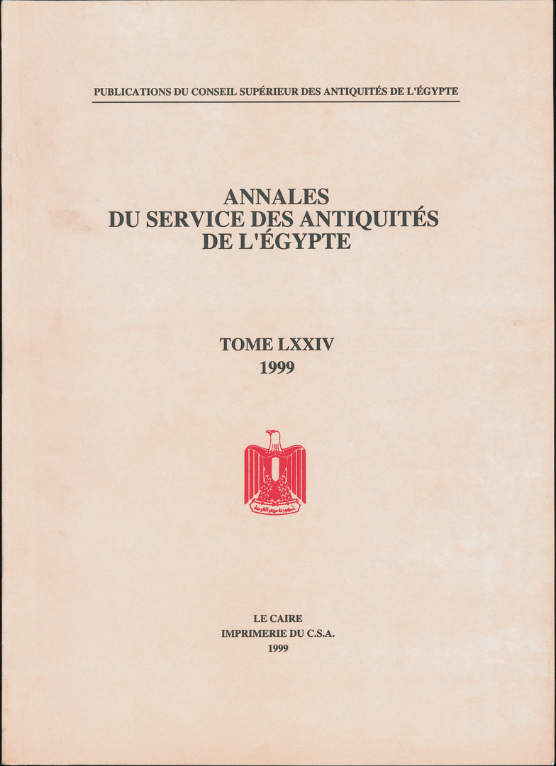Cover image for Annales du Service des Antiquités de l’Egypte ISBN 9789773051570