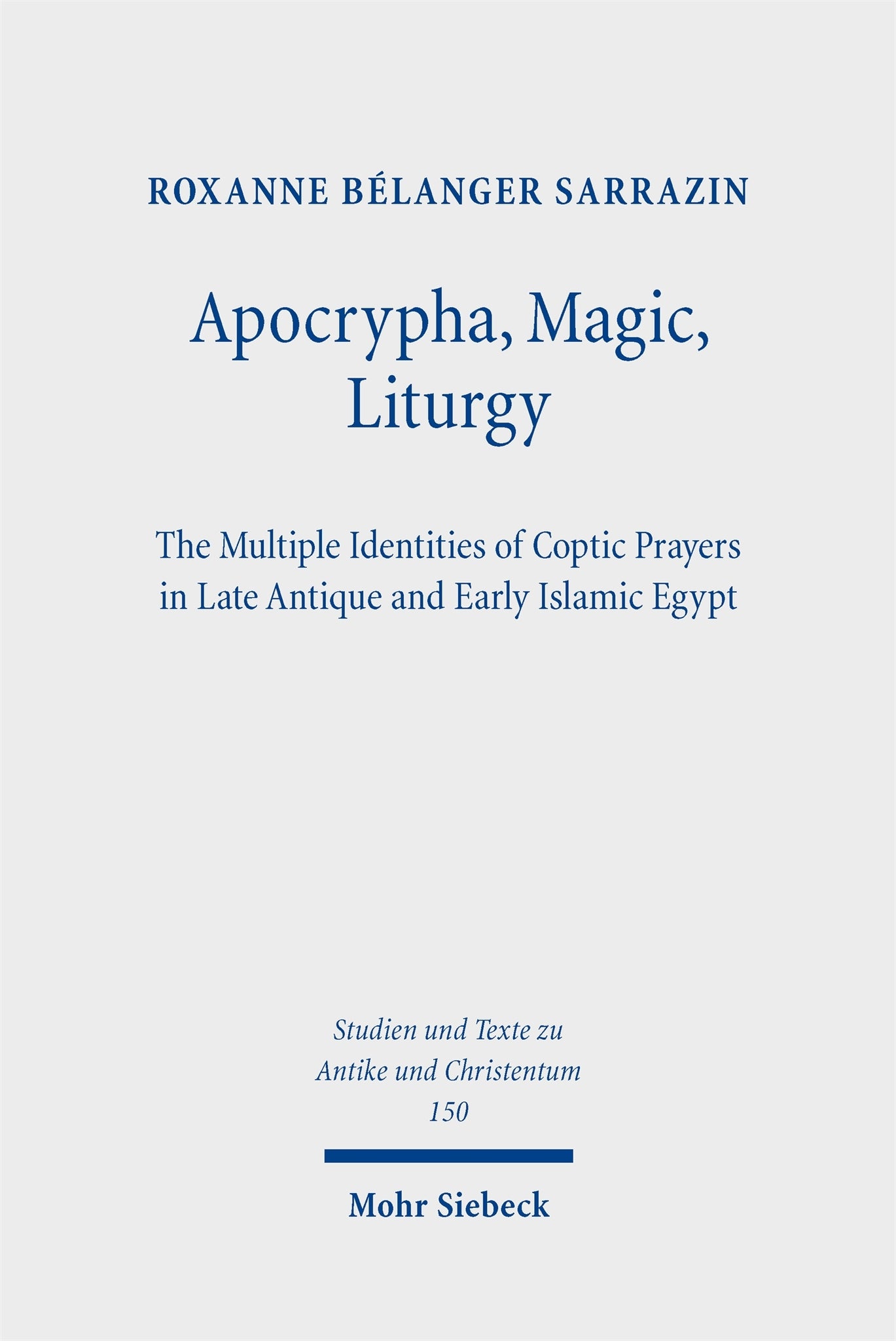 Cover image for Apocrypha, Magic, Liturgy ISBN 9783162005731