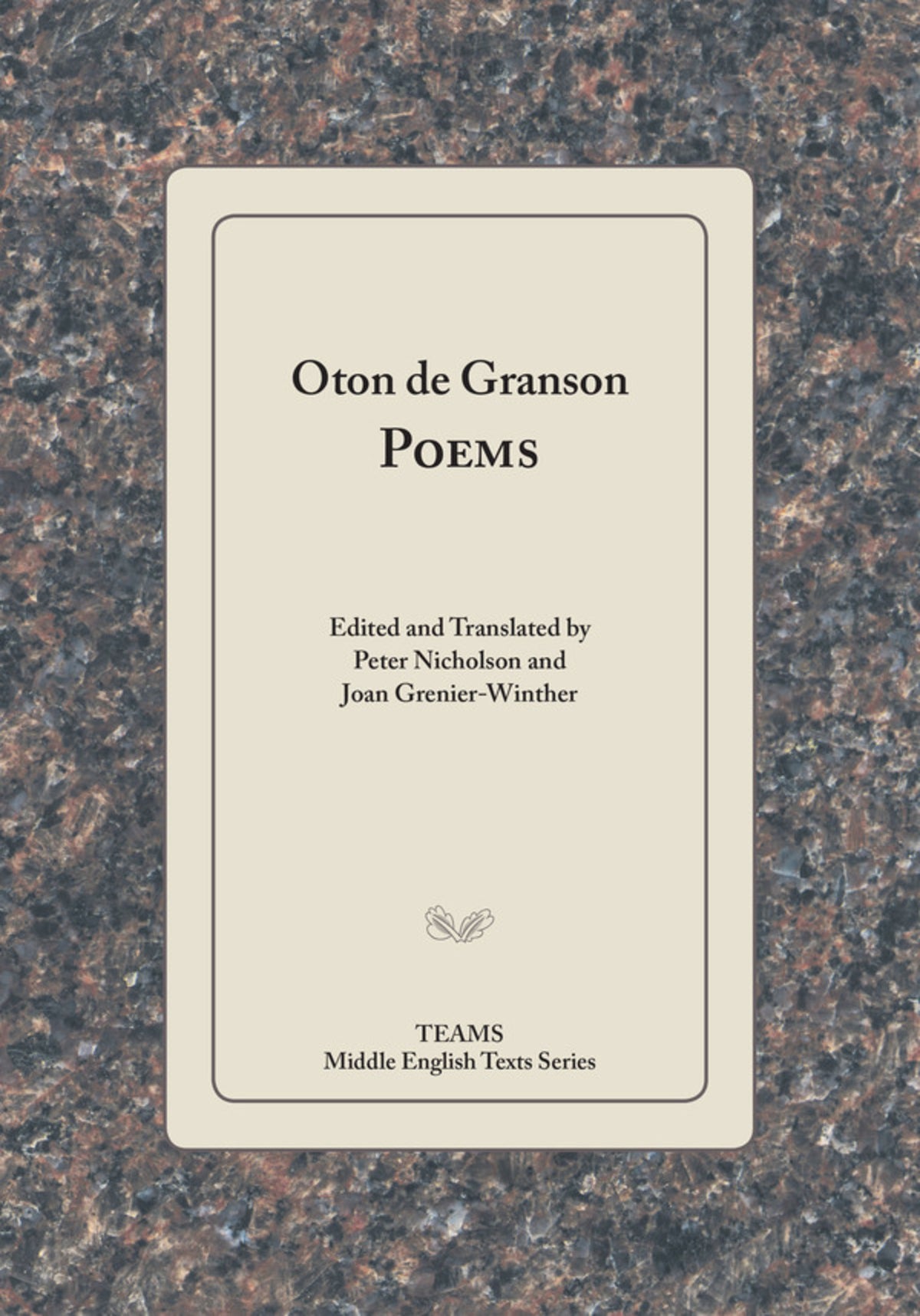 Cover image for Oton de Granson, Poems ISBN 9781580442060