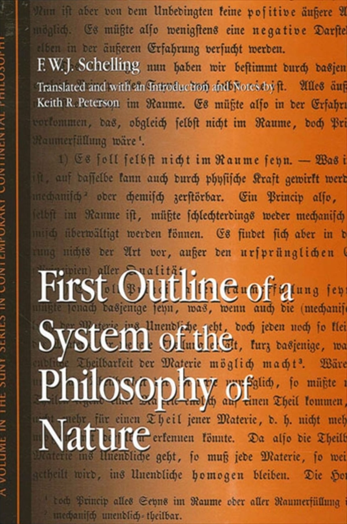Cover image for First Outline of a System of the Philosophy of Nature ISBN 9780791460030