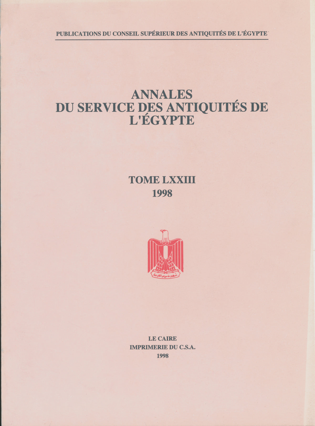 Annales du Service des Antiquités de l’Egypte