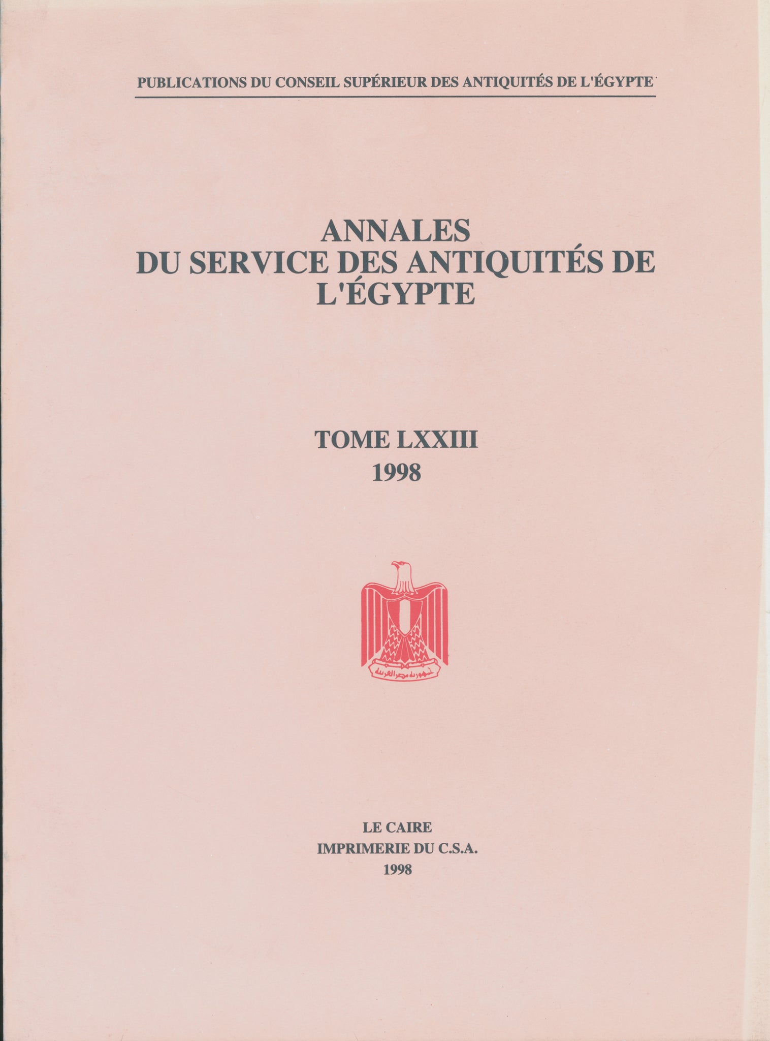 Annales du Service des Antiquités de l’Egypte