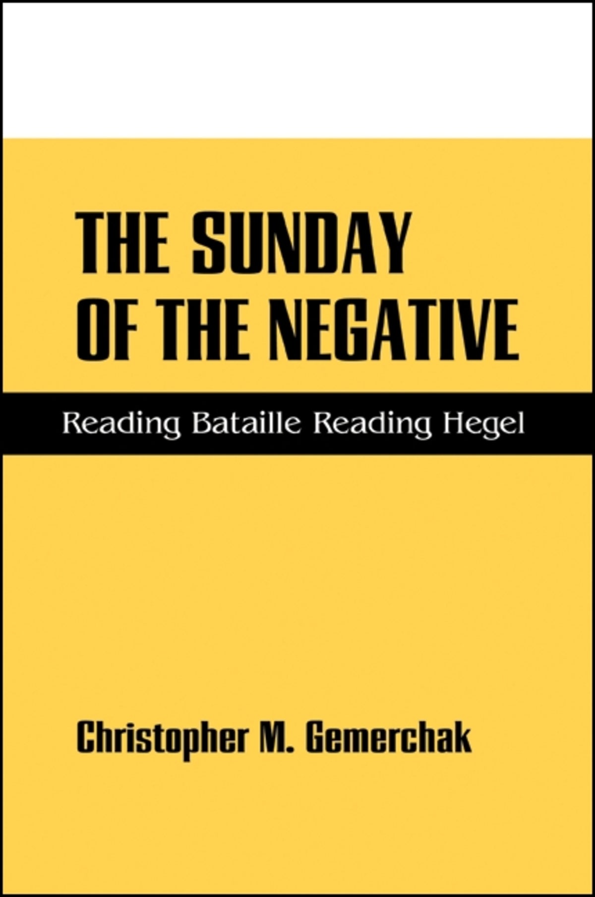 Cover image for The Sunday of the Negative ISBN 9780791456316