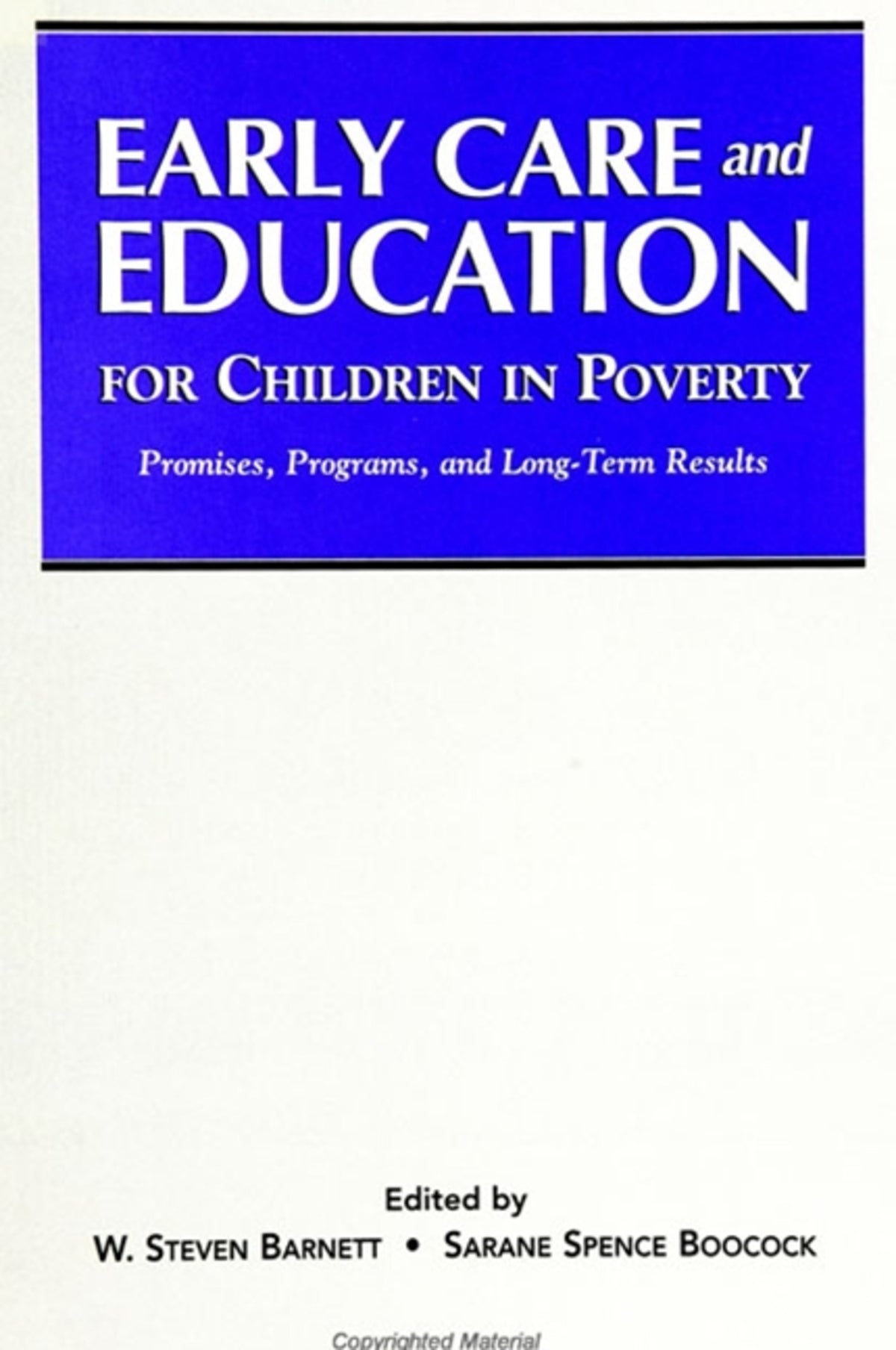 Cover image for Early Care and Education for Children in Poverty ISBN 9780791436202