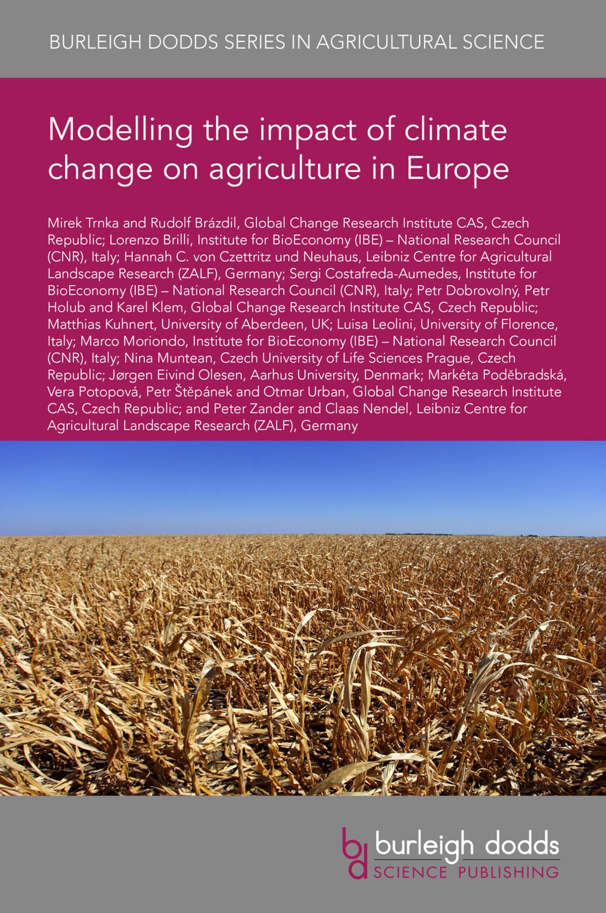 Cover image for Modelling the impact of climate change on agriculture in Europe ISBN 9781801469142