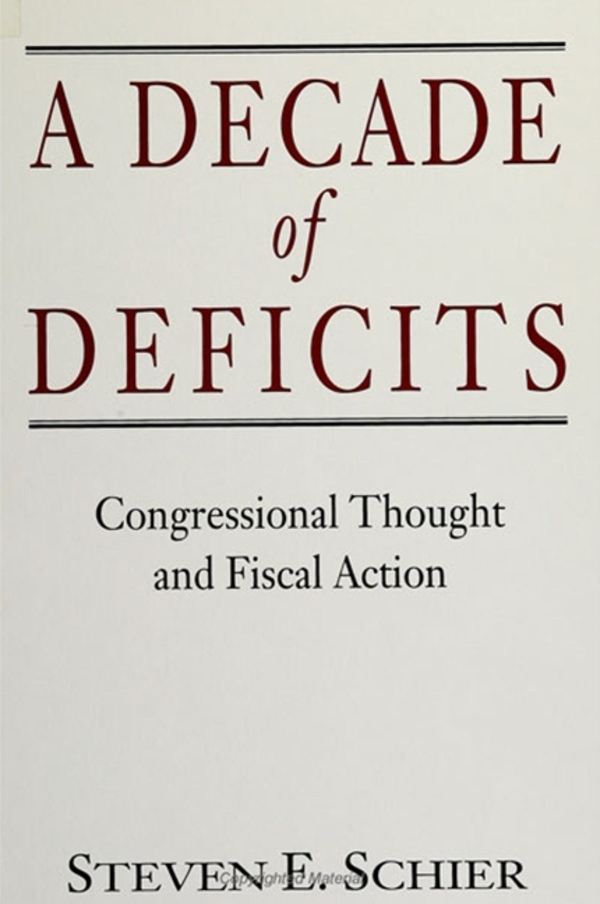 Cover image for A Decade of Deficits ISBN 9780791409565