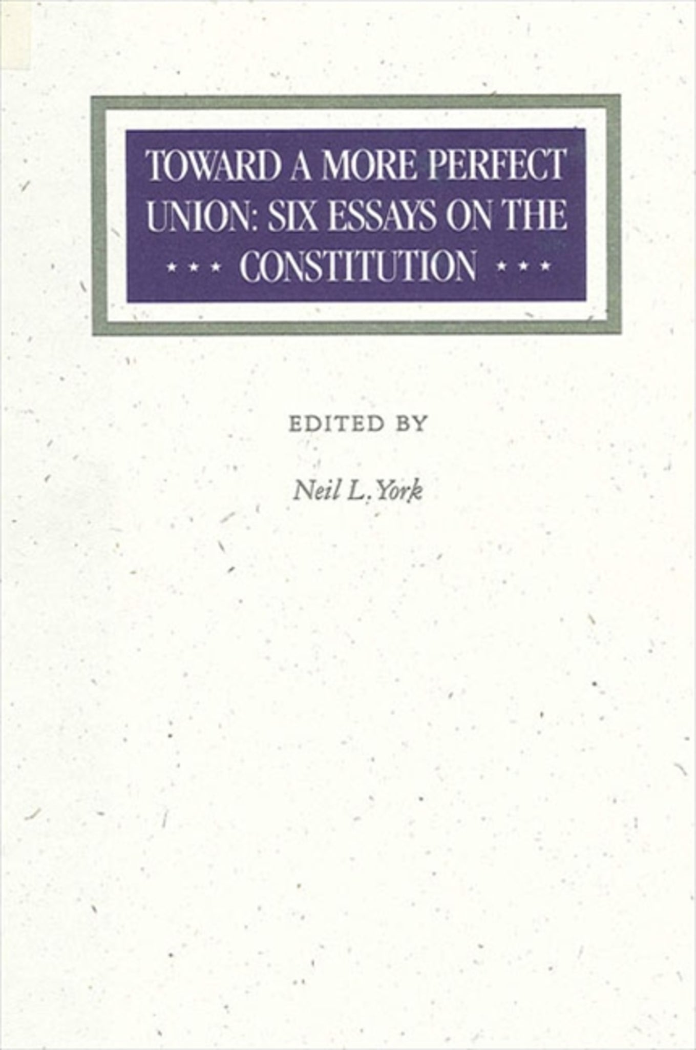 Toward A More Perfect Union