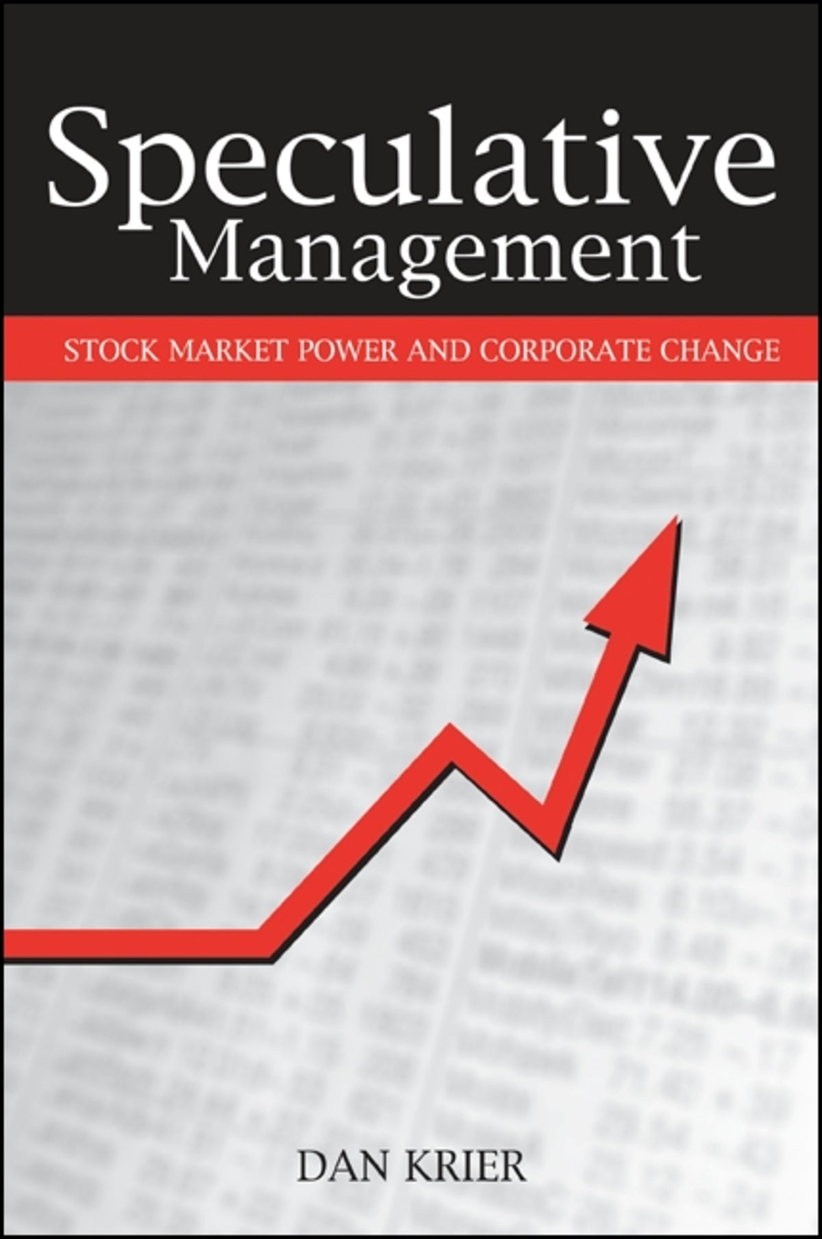 Cover image for Speculative Management ISBN 9780791463499