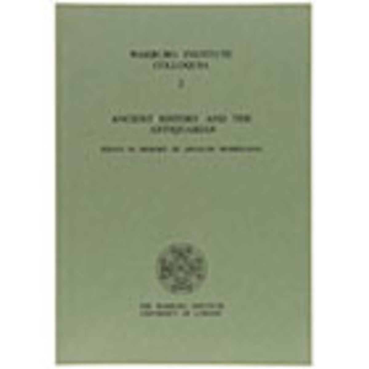 Cover image for Ancient History and the Antiquarian ISBN 9780854810956