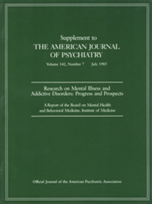 Research on Mental Illness and Addictive Disorders