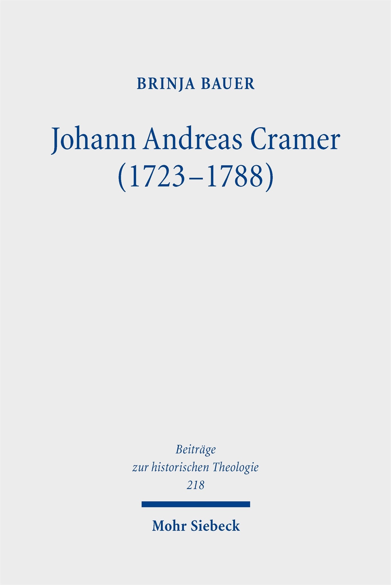 Cover image for Johann Andreas Cramer (1723–1788) ISBN 9783161626227