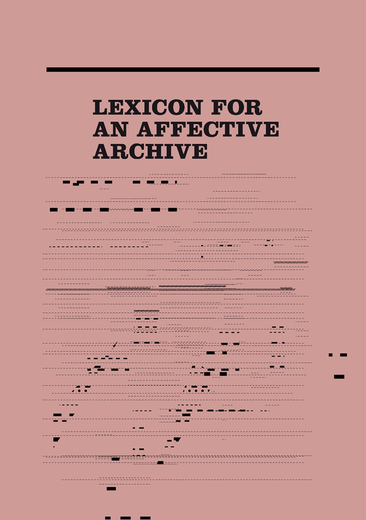Cover image for Lexicon for an Affective Archive ISBN 9781783207794