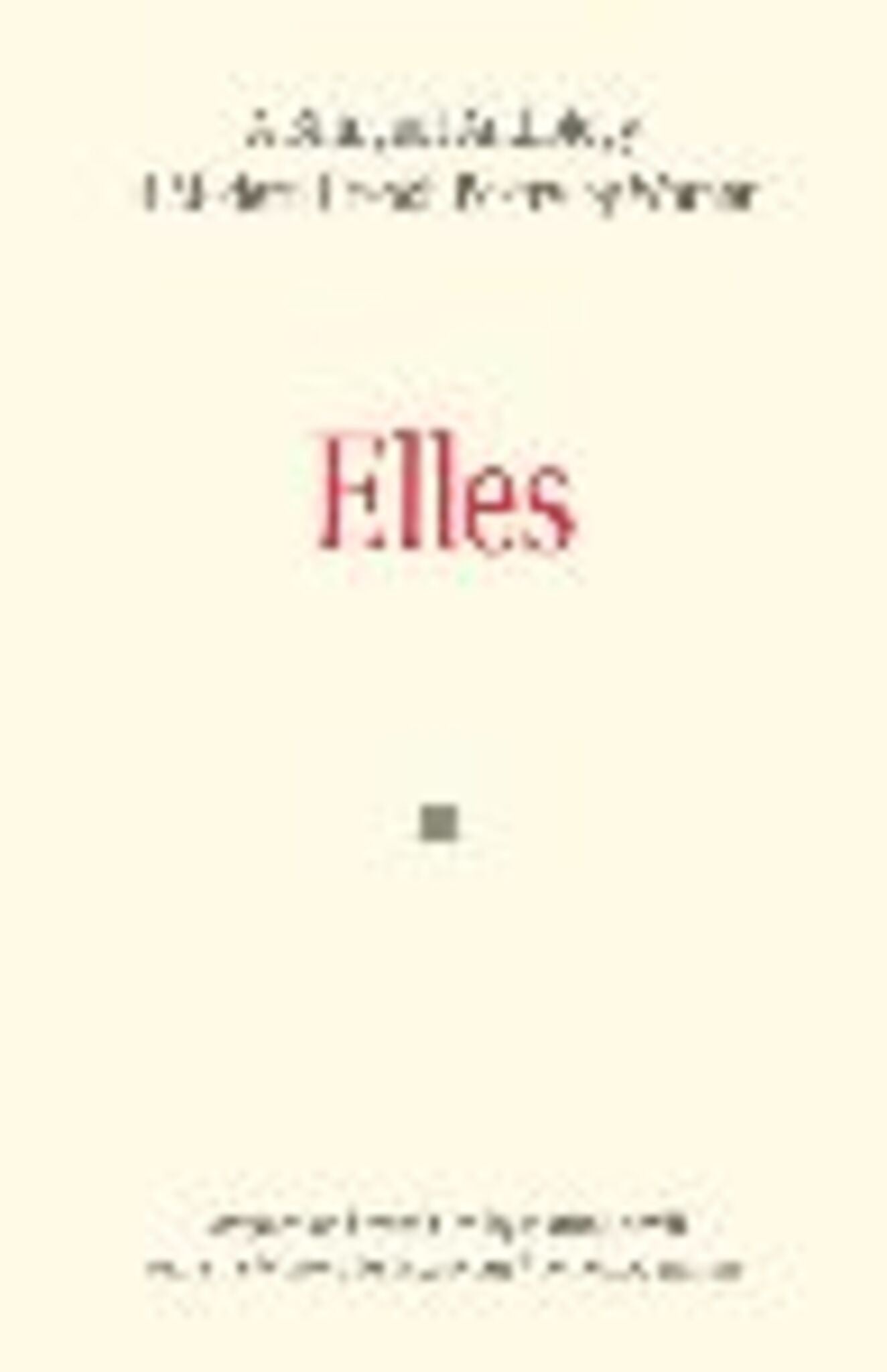 Cover image for Elles ISBN 9780859899116