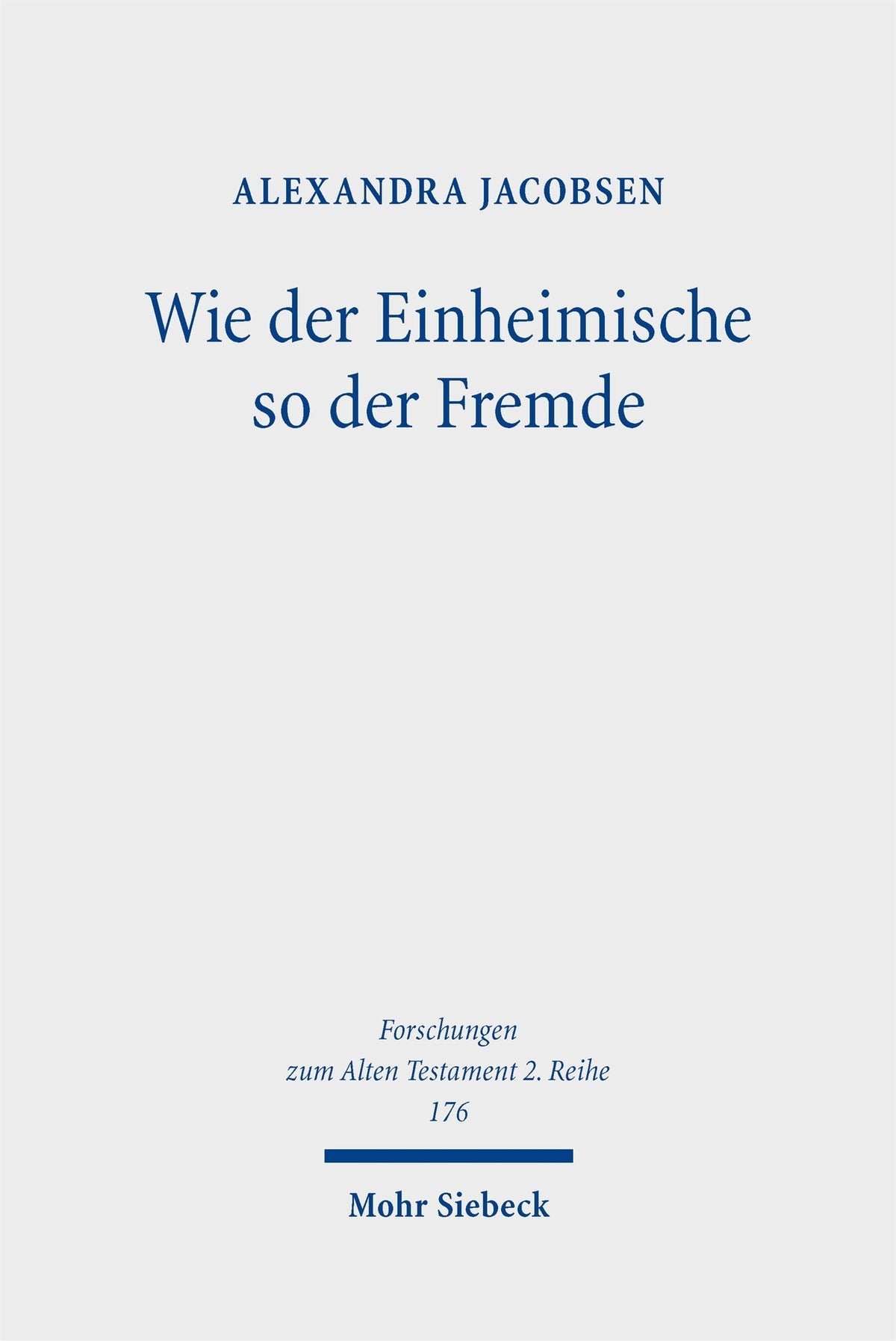 Cover image for Wie der Einheimische so der Fremde ISBN 9783161648830