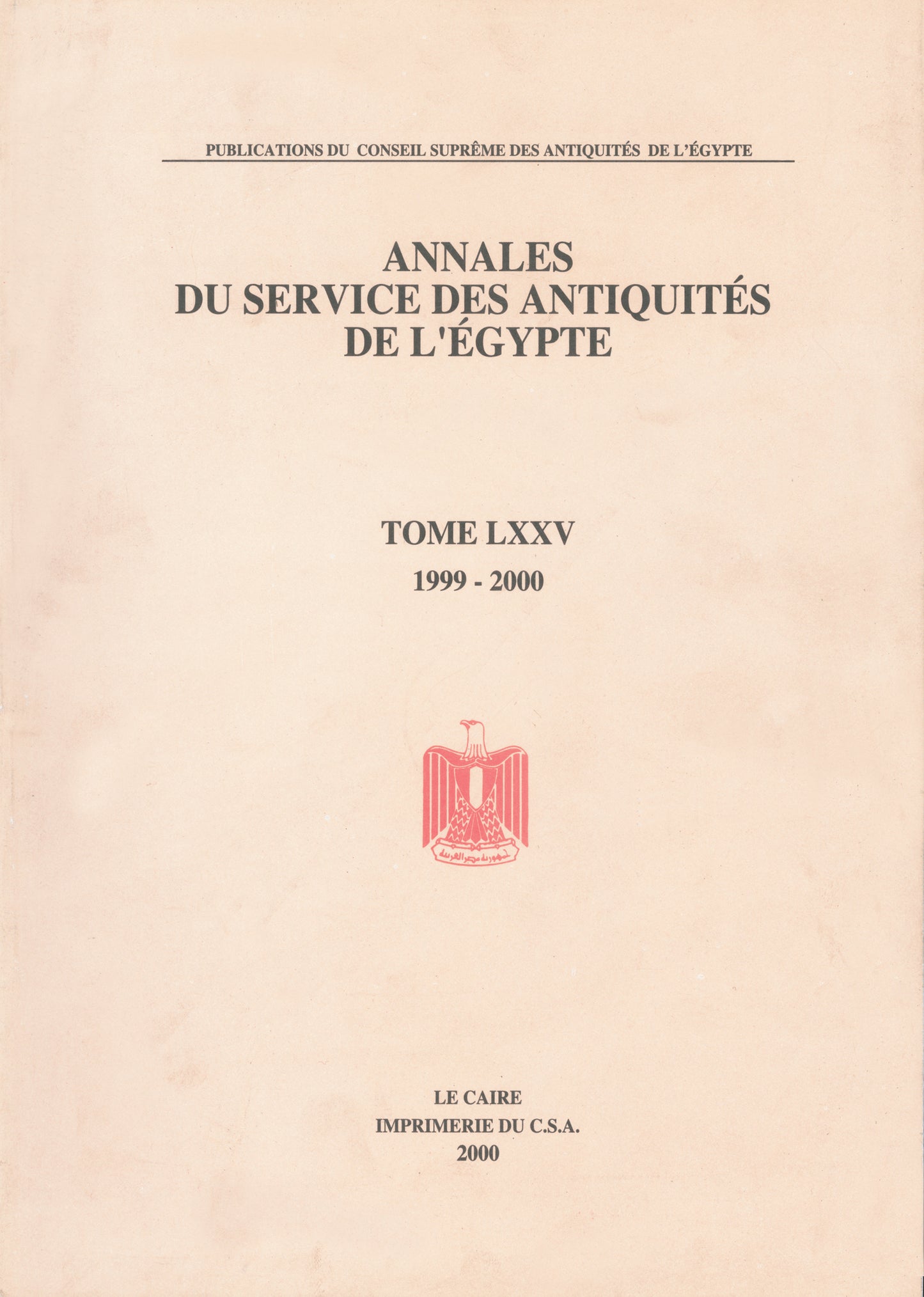 Annales du Service des Antiquités de l’Egypte