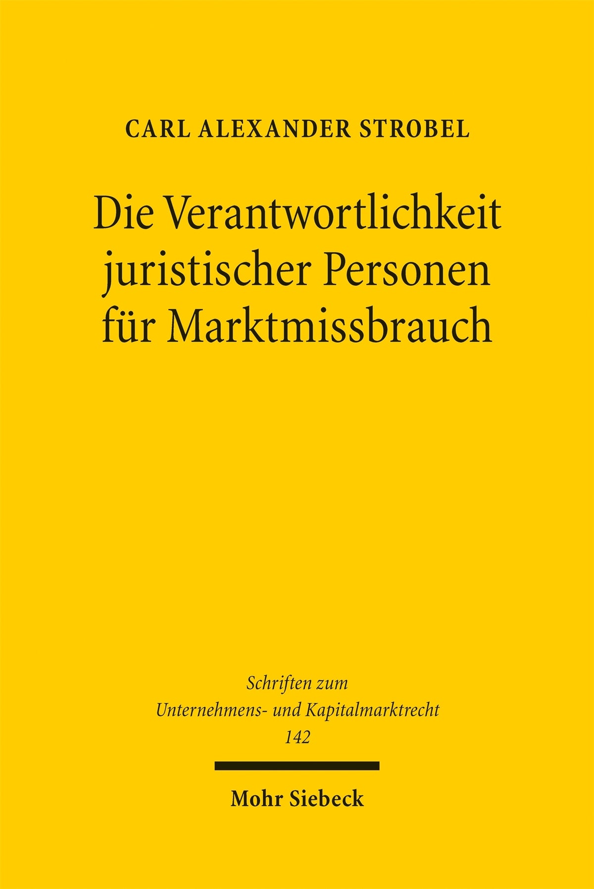 Die Verantwortlichkeit juristischer Personen für Marktmissbrauch
