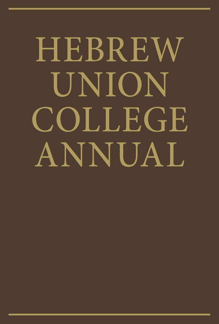 Cover image for Hebrew Union College Annual Volume 62 ISBN 9780878200306