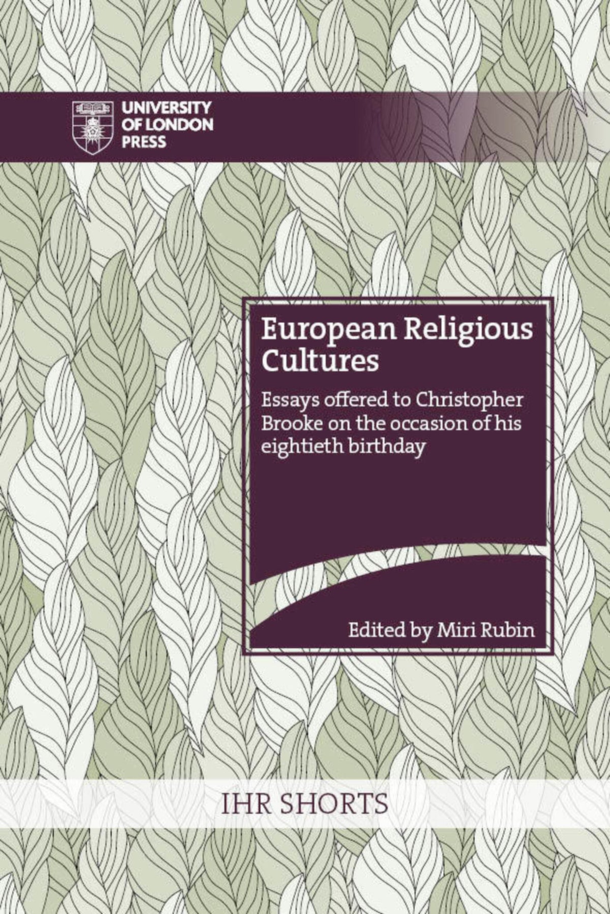Cover image for European Religious Cultures ISBN 9781912702718