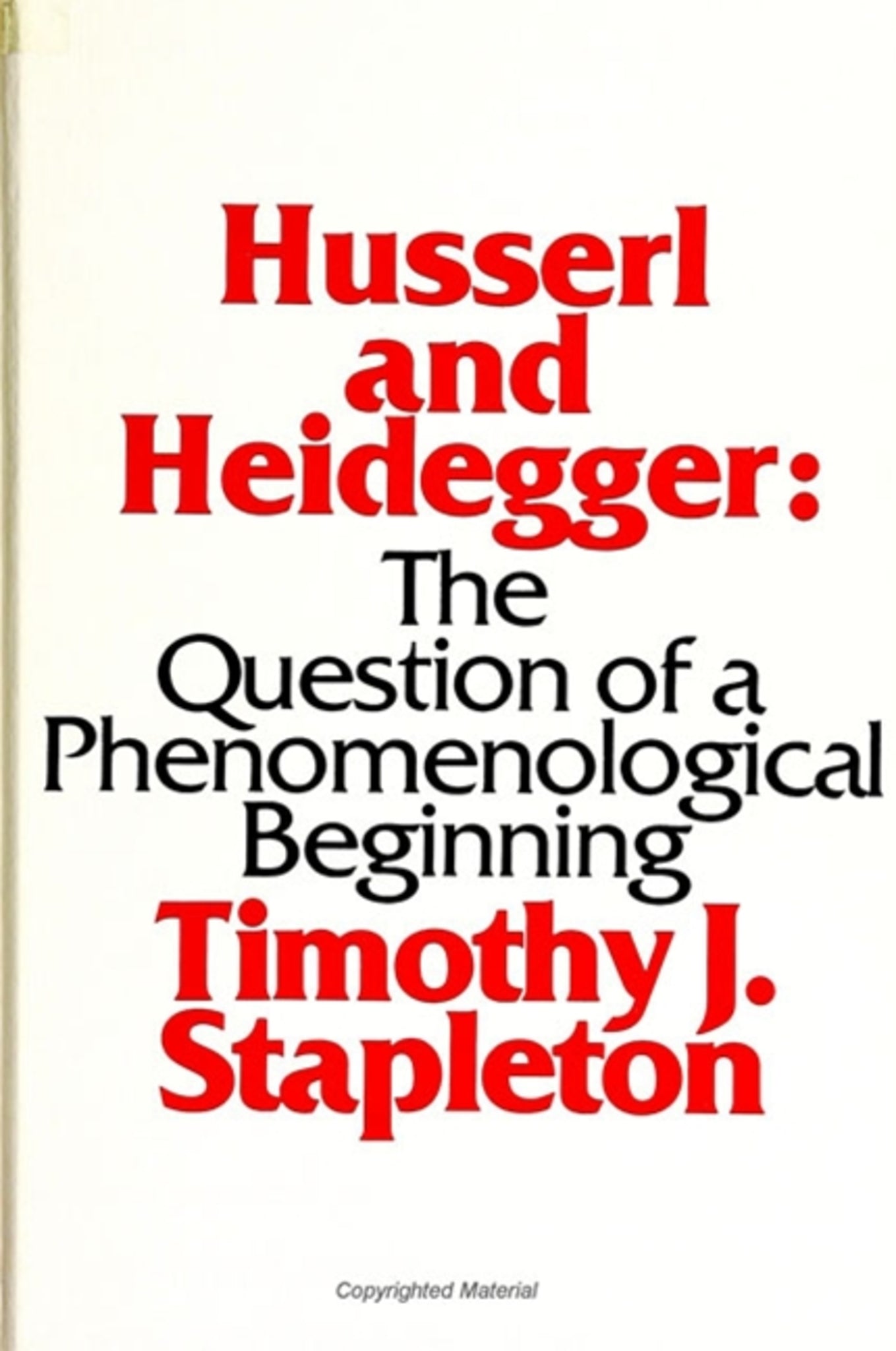 Husserl and Heidegger