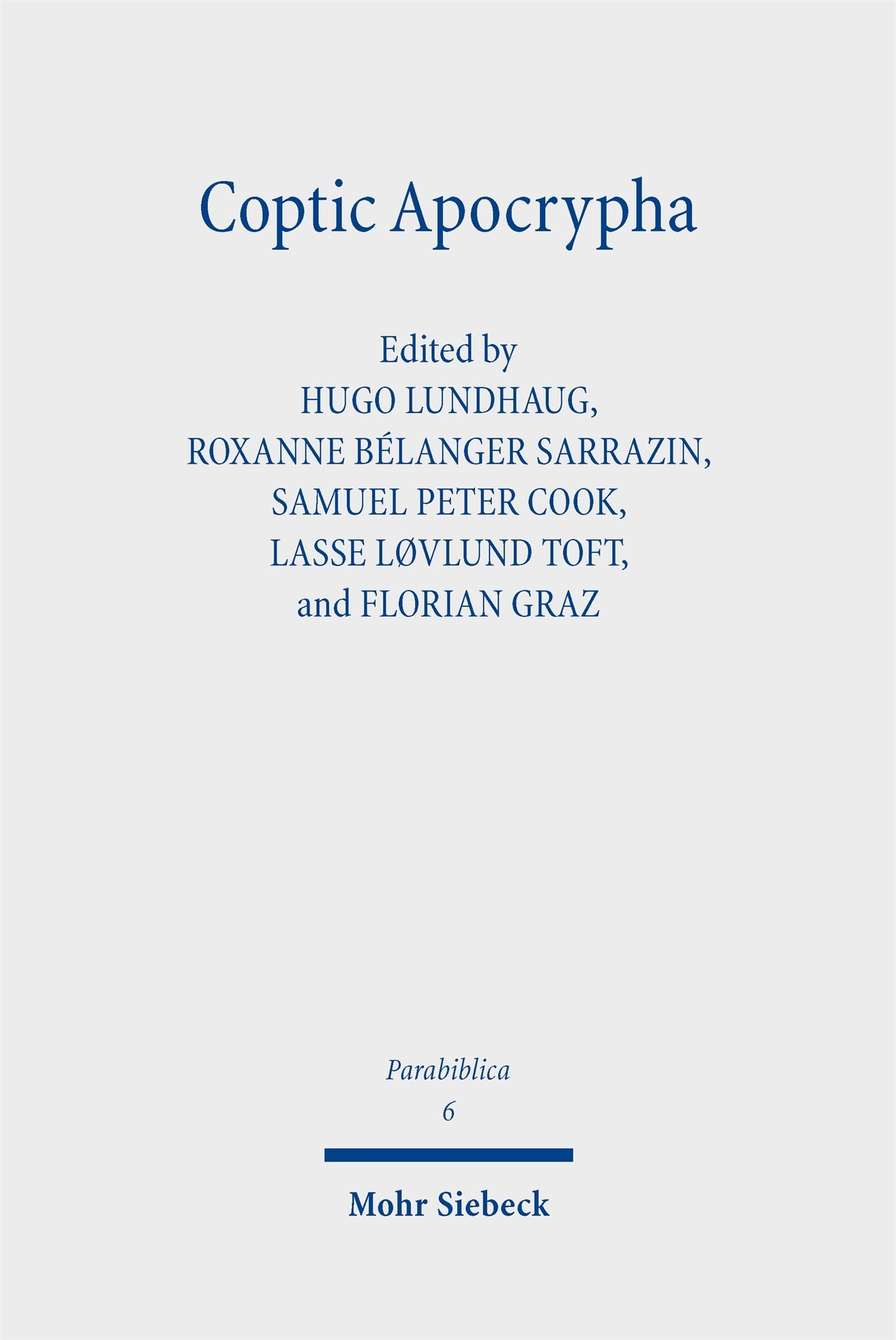 Cover image for Coptic Apocrypha ISBN 9783162005496