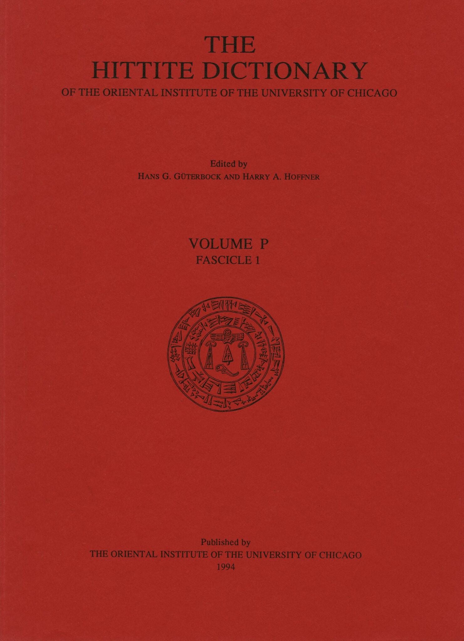 Hittite Dictionary of the Oriental Institute of the University of Chicago. Volume P, fascicle 1 (pa- to para)