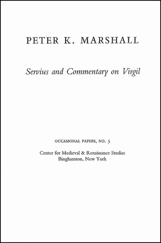 Servius and Commentary on Virgil