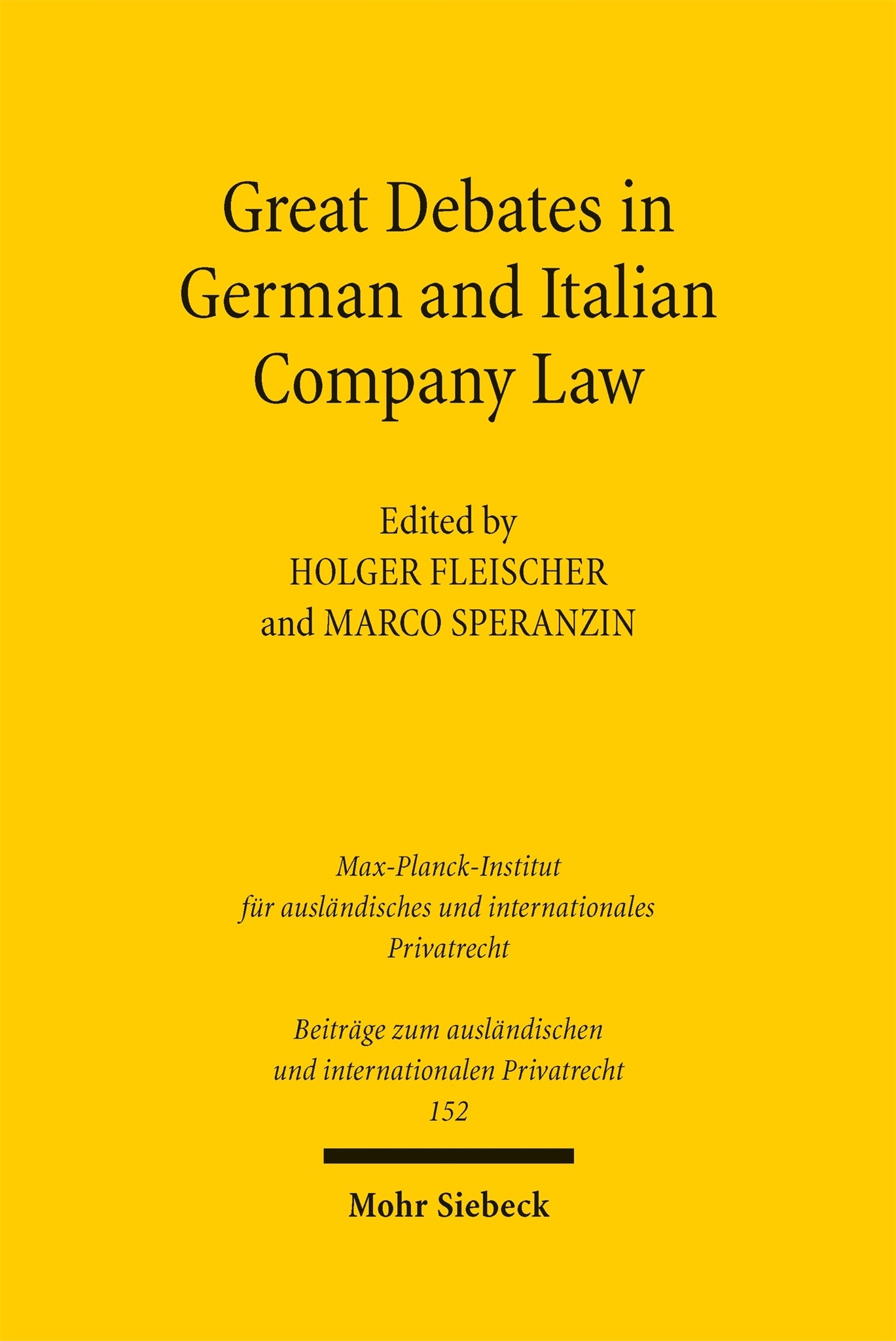 Great Debates in German and Italian Company Law