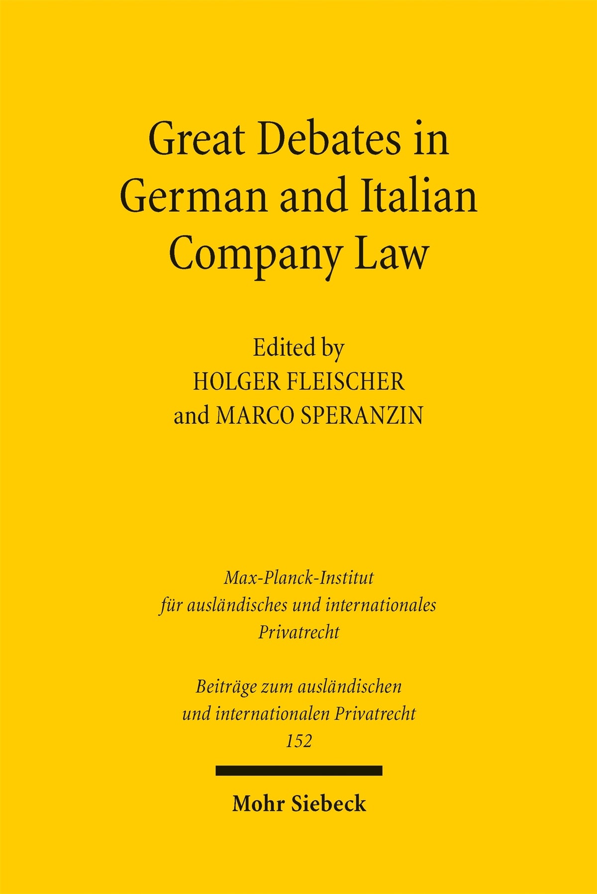 Great Debates in German and Italian Company Law
