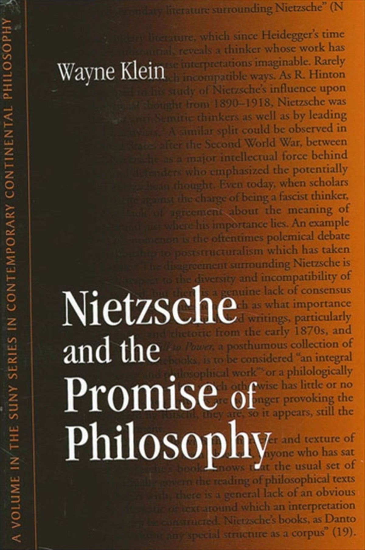 Cover image for Nietzsche and the Promise of Philosophy ISBN 9780791435502