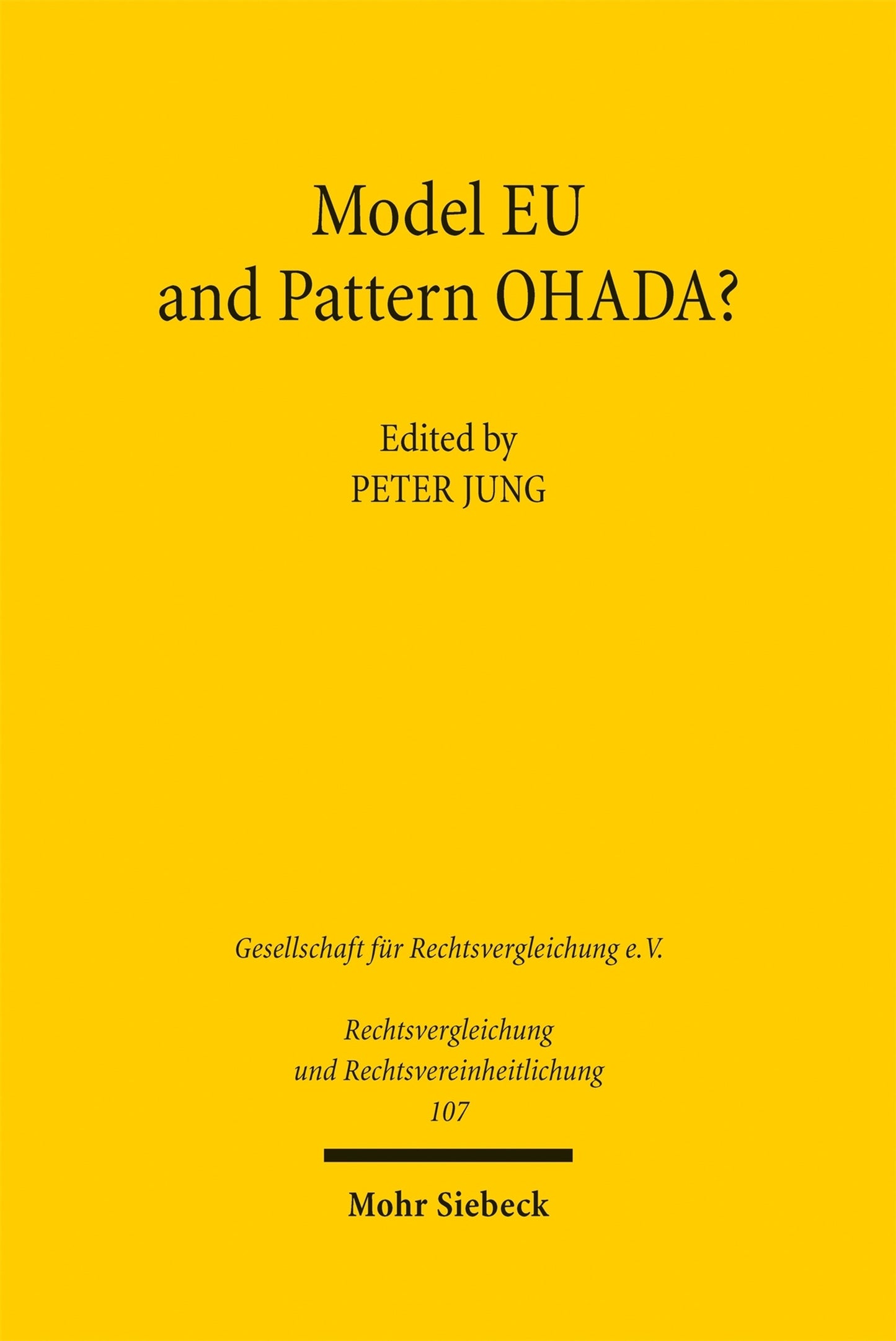 Cover image for Model EU and Pattern OHADA? ISBN 9783162000200