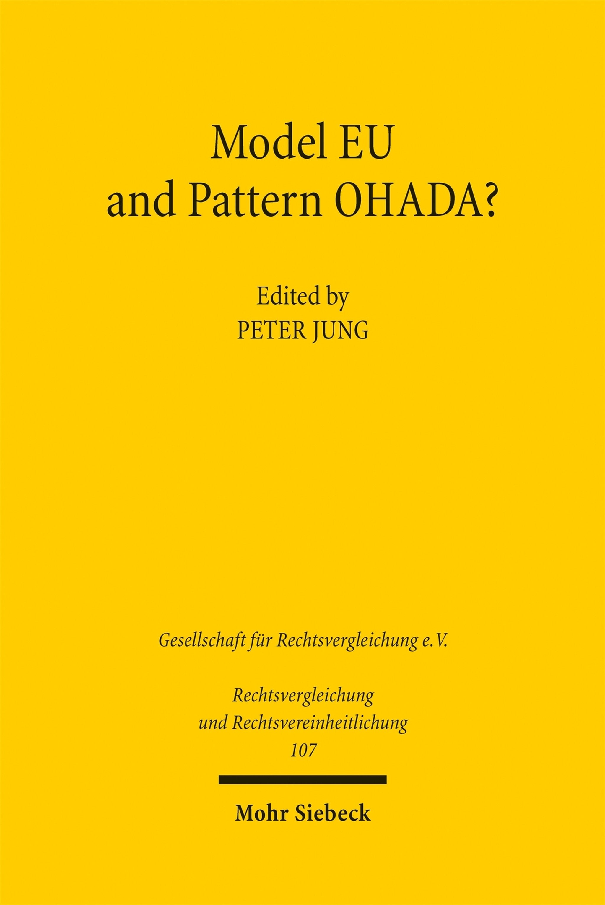 Cover image for Model EU and Pattern OHADA? ISBN 9783162000200